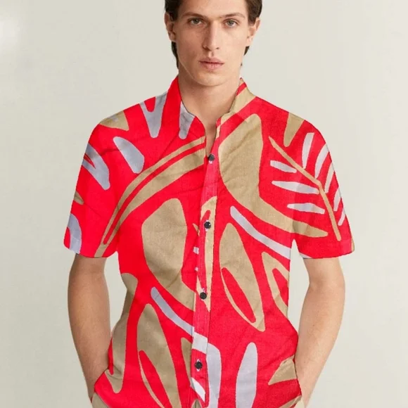 Men's Multicolor Abstract Shirt - Picture 5 of 10